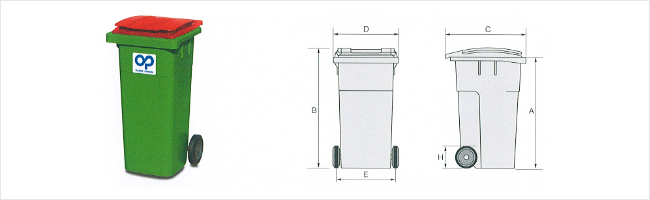 「Citybac」2輪キャスター付きゴミ箱
